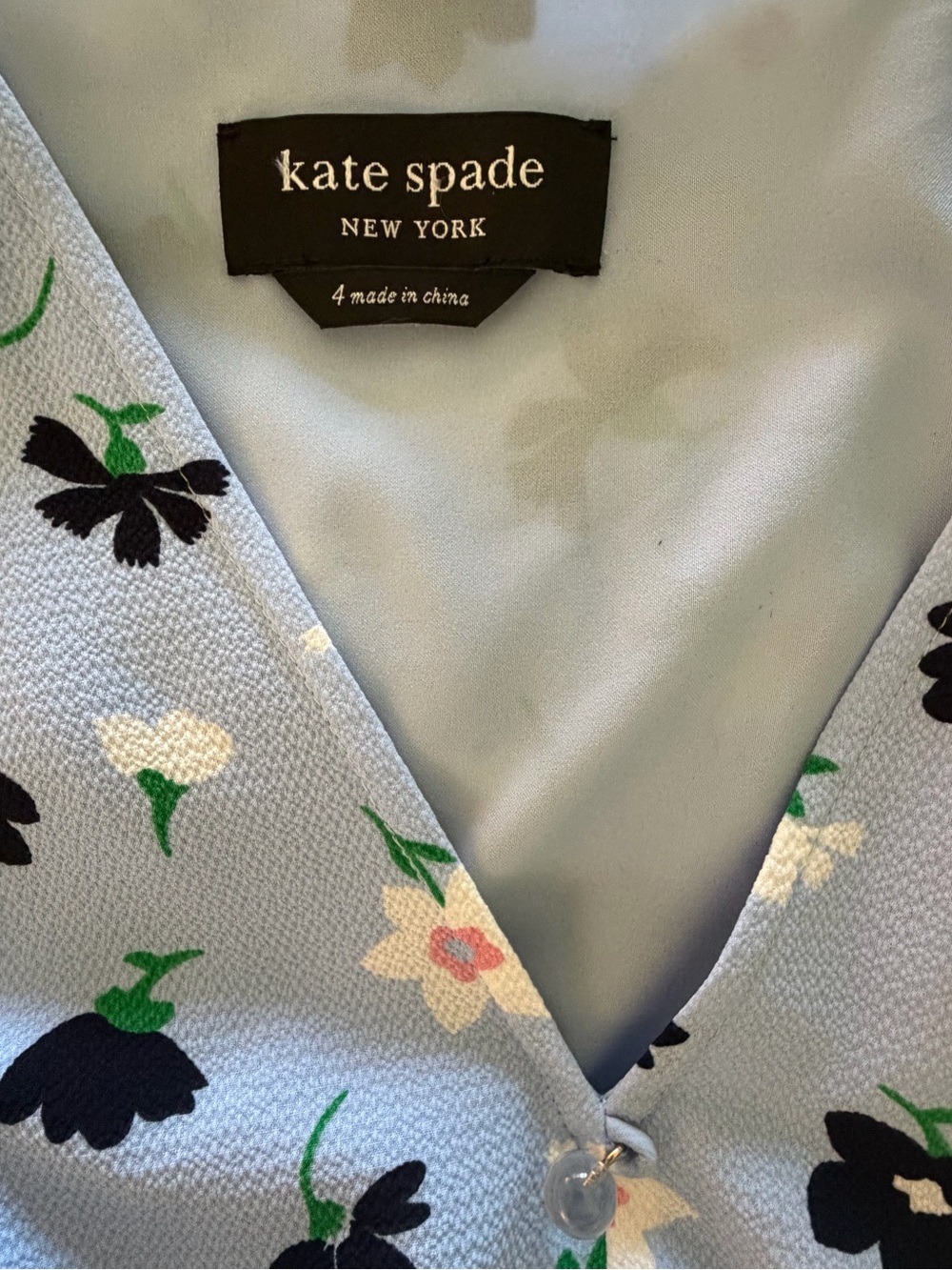 NEVER WORN! Kate Spade Light Blue Floral Midi Dress (Size 4) - Picture 3 of 5